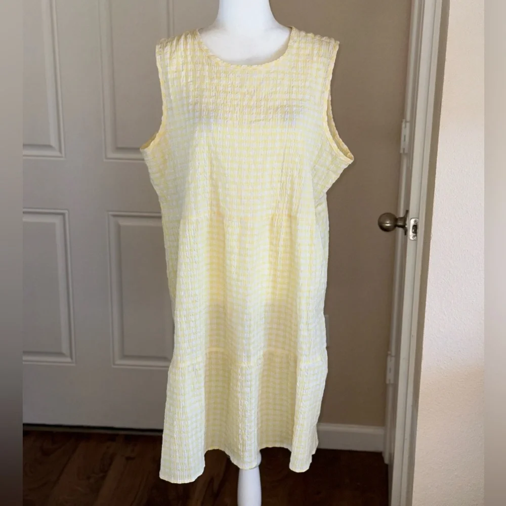 Chloe + Rene Yellow Plaid Dress Size XL - Picture 4 of 11